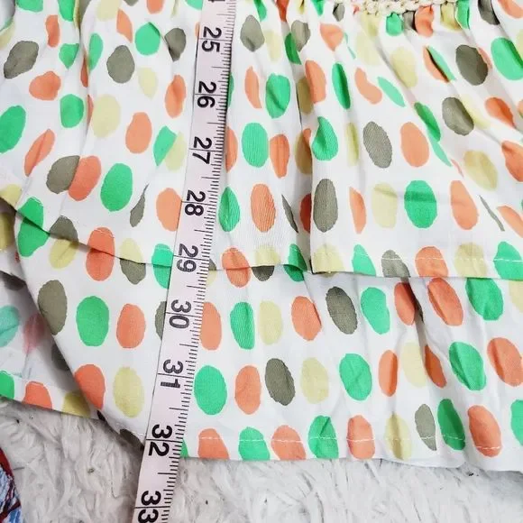 5x25 Skemo dotted mini fringe long sleeve open back ruffle dress size medium - Picture 11 of 14